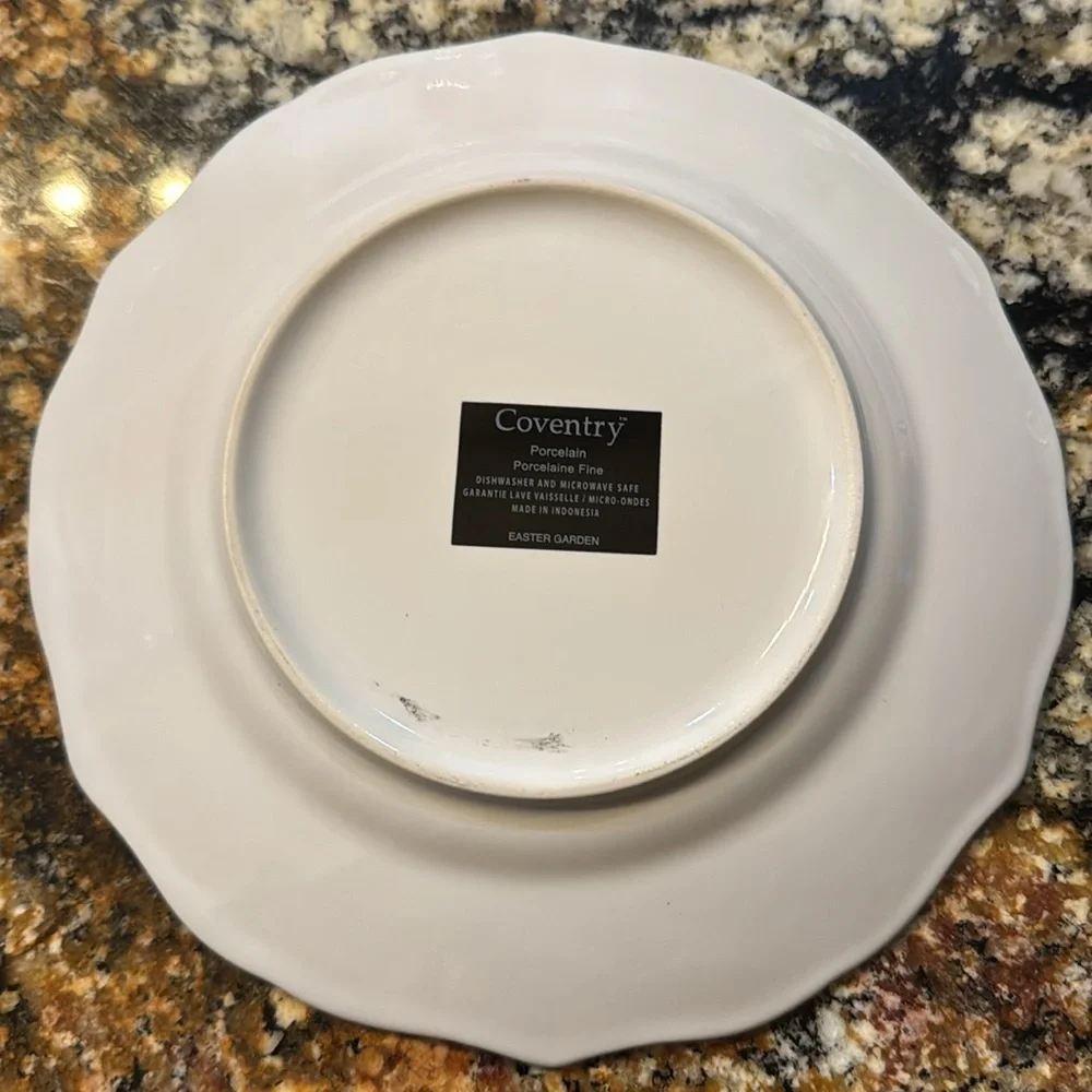 Coventry Floral Scripture Plate porcelain-‎ Pink, Yellow, Green